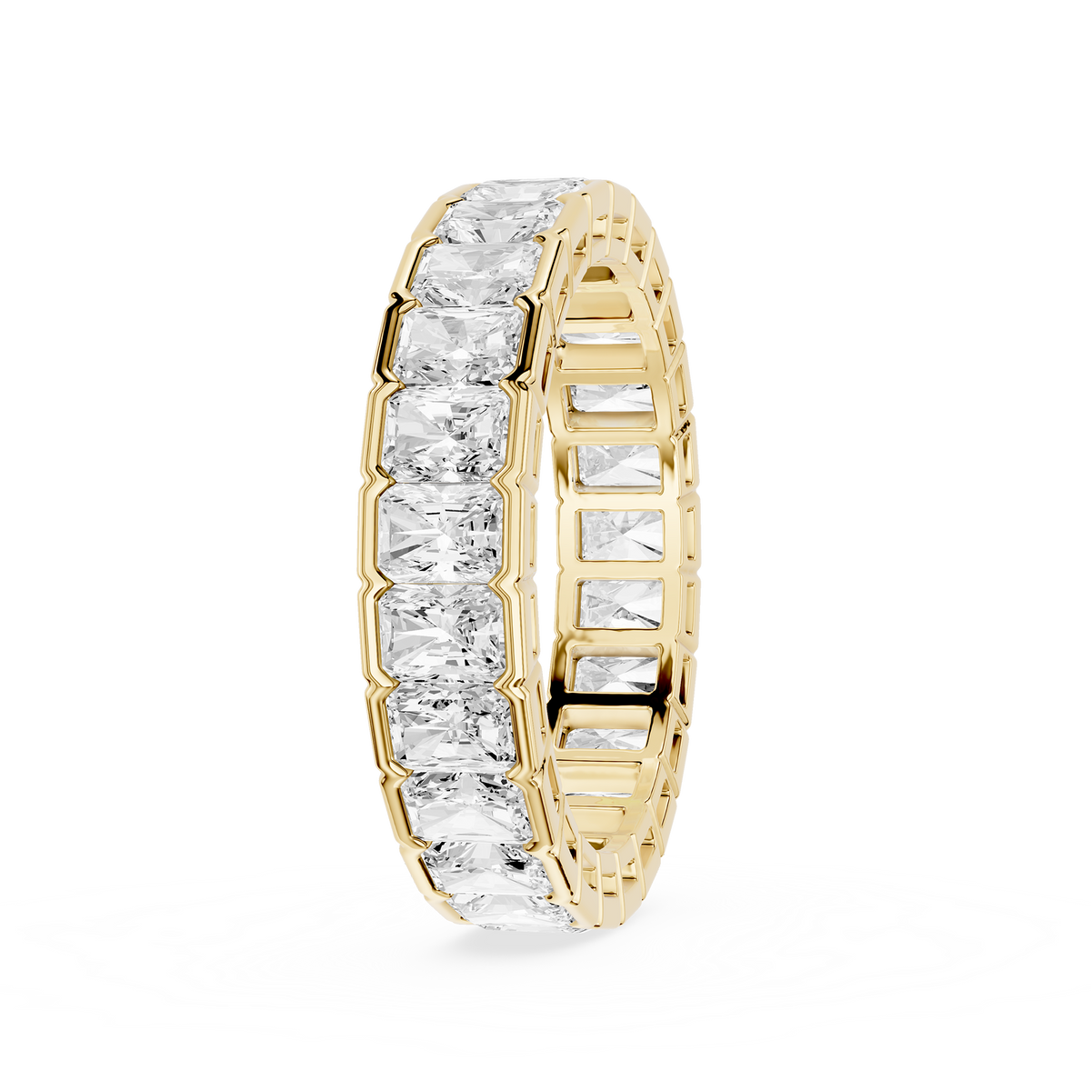 Radiant Cut Lab Grown Diamond Full Eternity Band White Background
