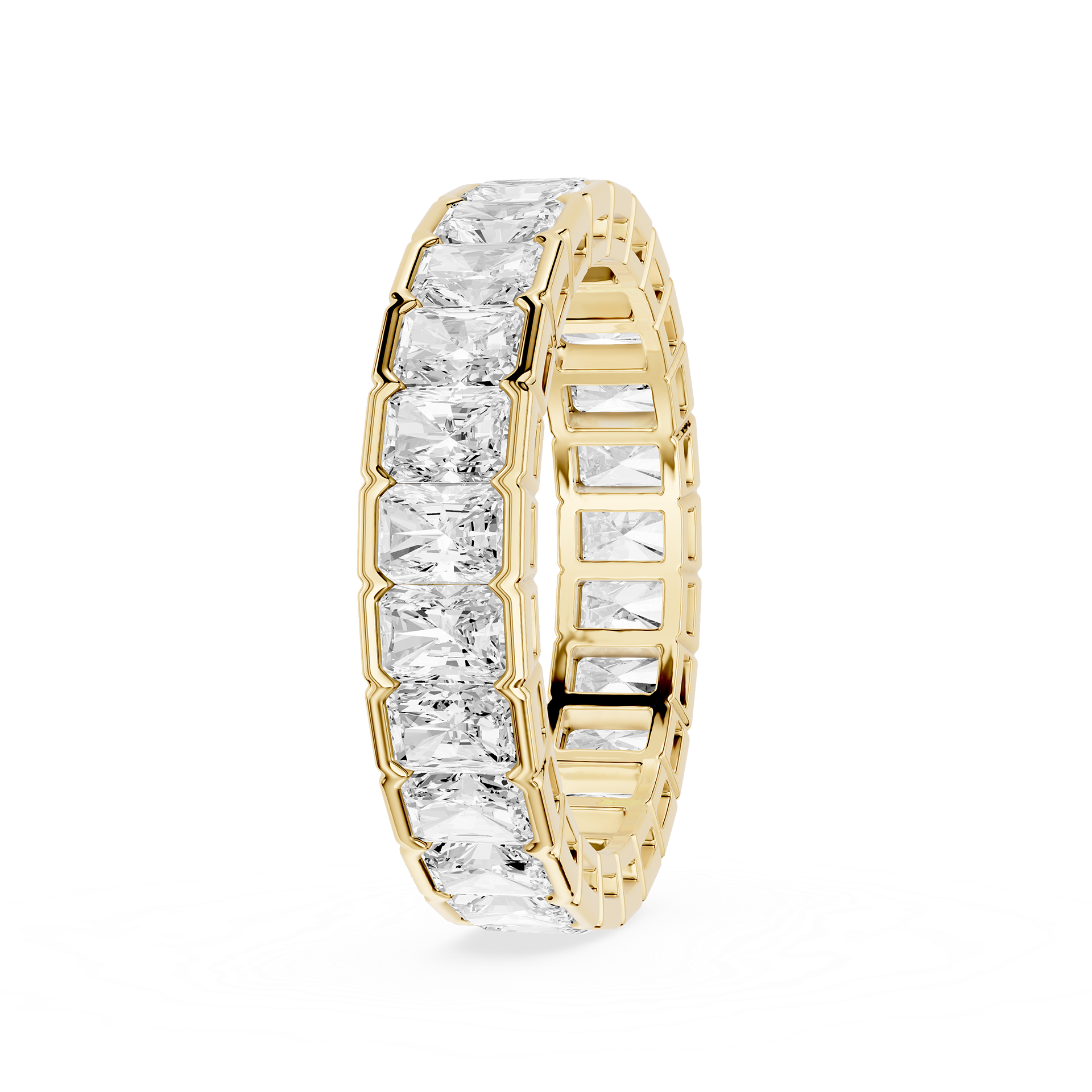 Radiant Cut Lab Grown Diamond Full Eternity Band White Background 