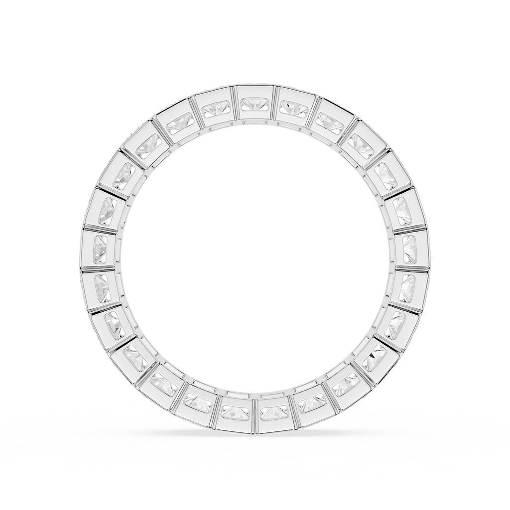 White Background in Radiant Cut Lab Grown Diamond Full Eternity Band 