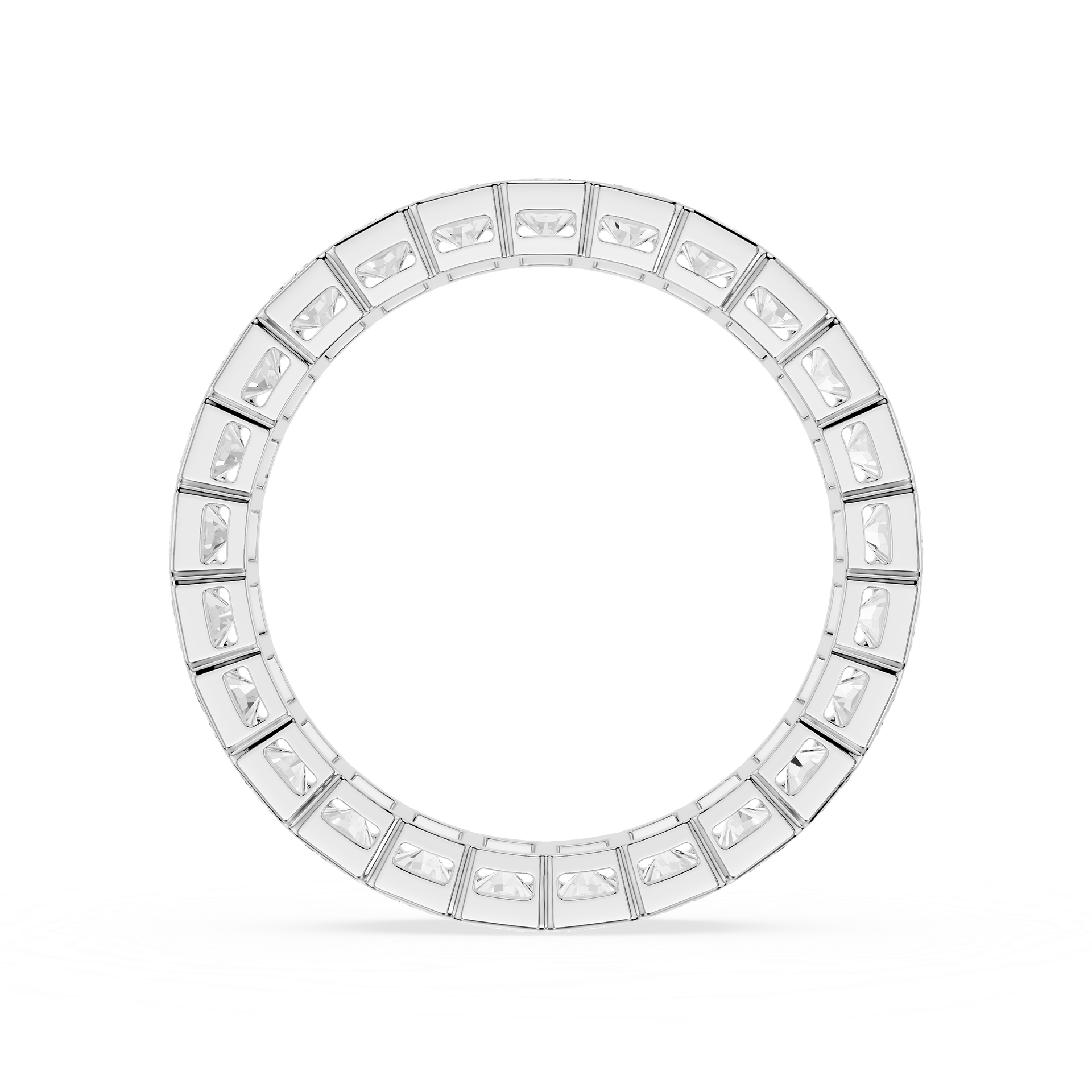 White Background in Radiant Cut Lab Grown Diamond Full Eternity Band 