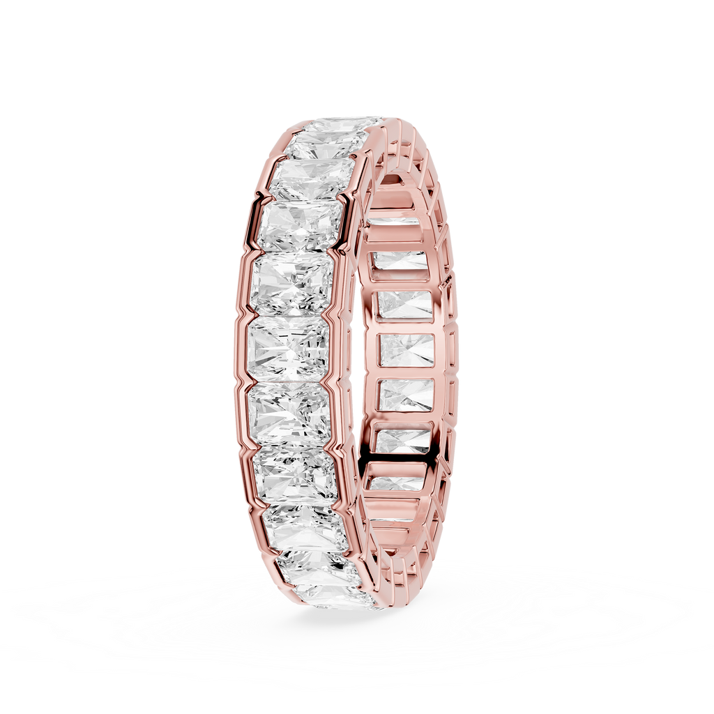 "Radiant Cut Lab Grown Diamond Full Eternity Band in 14K Rose Gold"