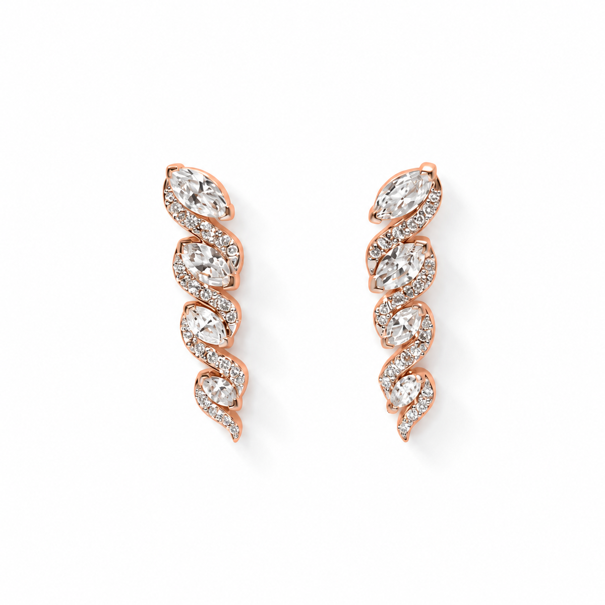1 Carat Lab Grown Marquise Cut Diamond Climber Earrings