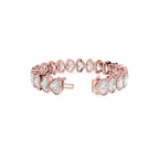 Heart Shape Lab Grown Diamond Tennis Bracelet in Rose Gold Open Clasp View