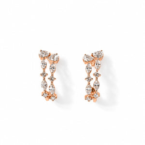 Pear Marquise Lab Grown Diamond Double Strand Dangle Earrings