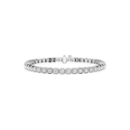 Round Cut Lab Grown Diamond Tennis Bracelet in White Gold Front View