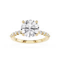 Front view of Round Cut Lab Grown Diamond Cathedral Ring
