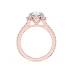 Gold ring with a diamond on a white background