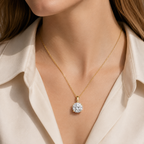 Round Cut Lab Grown Diamond Solitaire Pendant Necklace