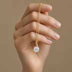 Round Cut Lab Grown Diamond Twist Bail Pendant