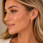 Round Lab Diamond Inside Out Hoop Earrings