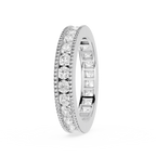 Gold ring with diamond accents on a white background