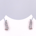 Screw Back Climber Earrings with Pear Cut Lab Grown Diamonds in rose gold for women