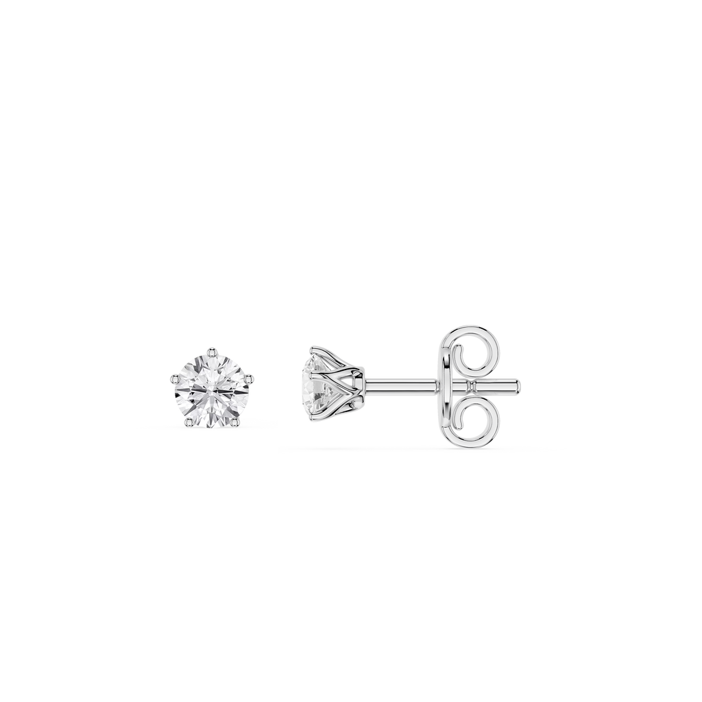Diamond stud earrings on a white background