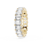 Side View Of Yellow Gold 4.4 CT Emerald and Oval Cut Lab Grown Diamond Eternity Band