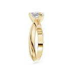 Side View Of Cushion Cut Lab Grown Diamond Solitaire Engagement Ring
