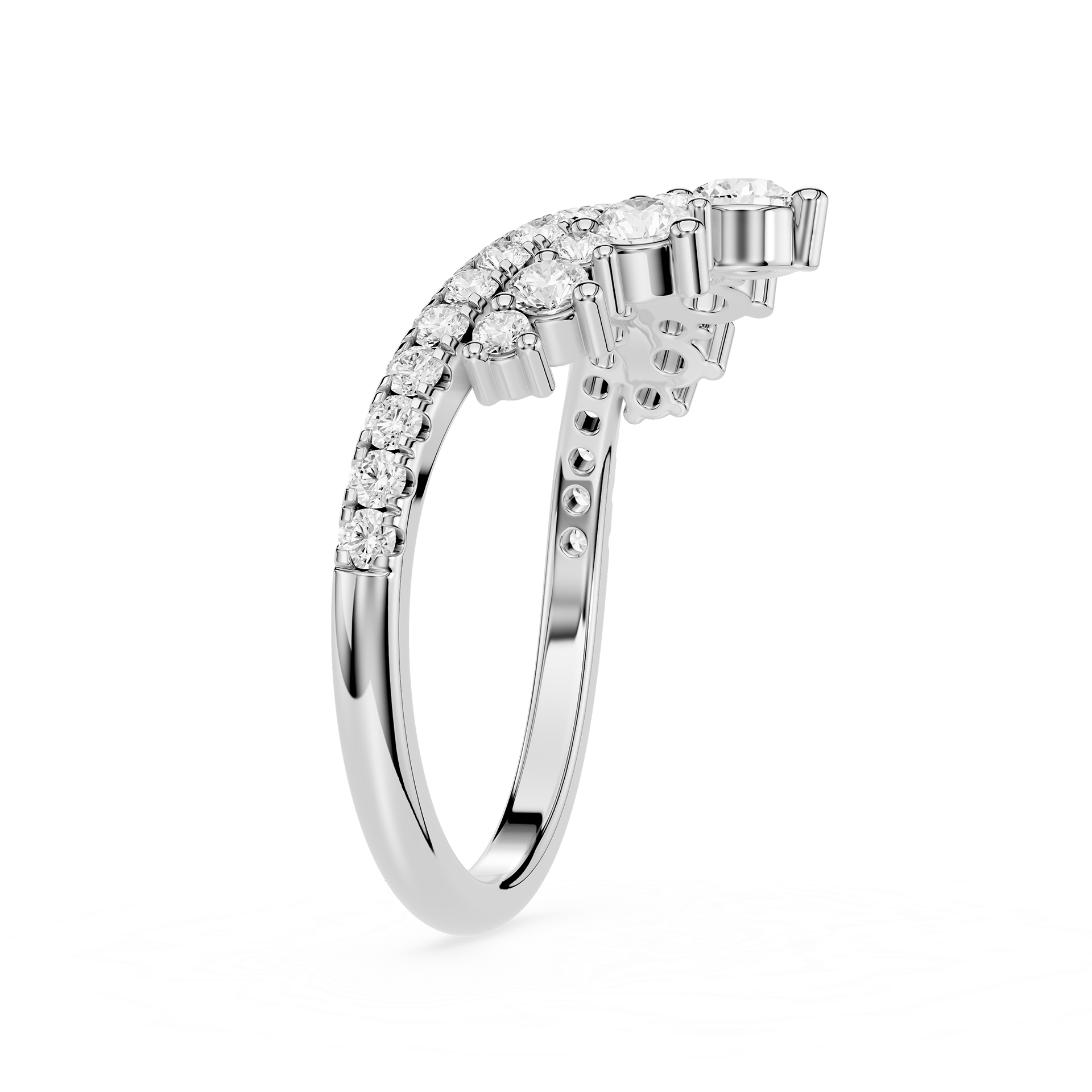Diamond ring with a white background