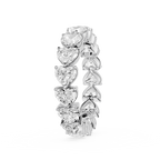 Diamond earring with heart-shaped stones on a white background