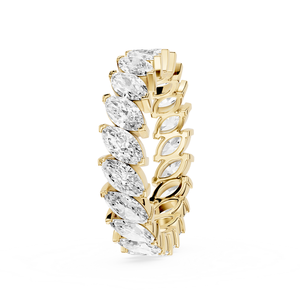 Gold and diamond ring on a white background
