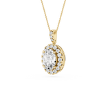 Oval Cut Lab Grown Diamond 4 Prong Setting Solitaire Pendant