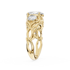 Gold ring with diamond on a white background