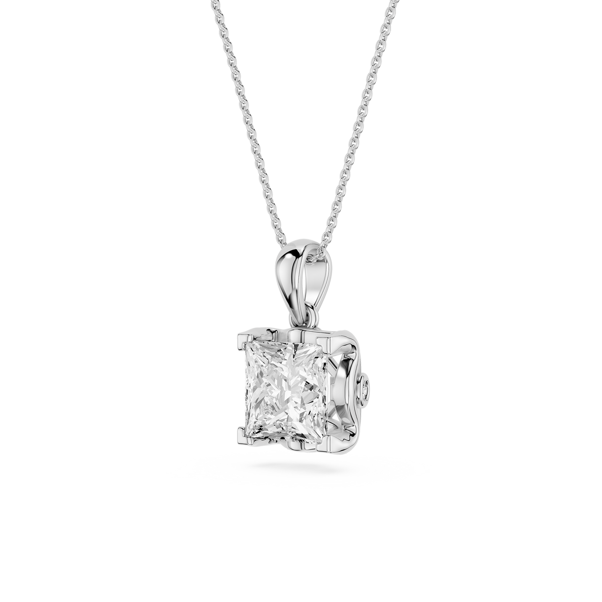 Diamond pendant on a white background