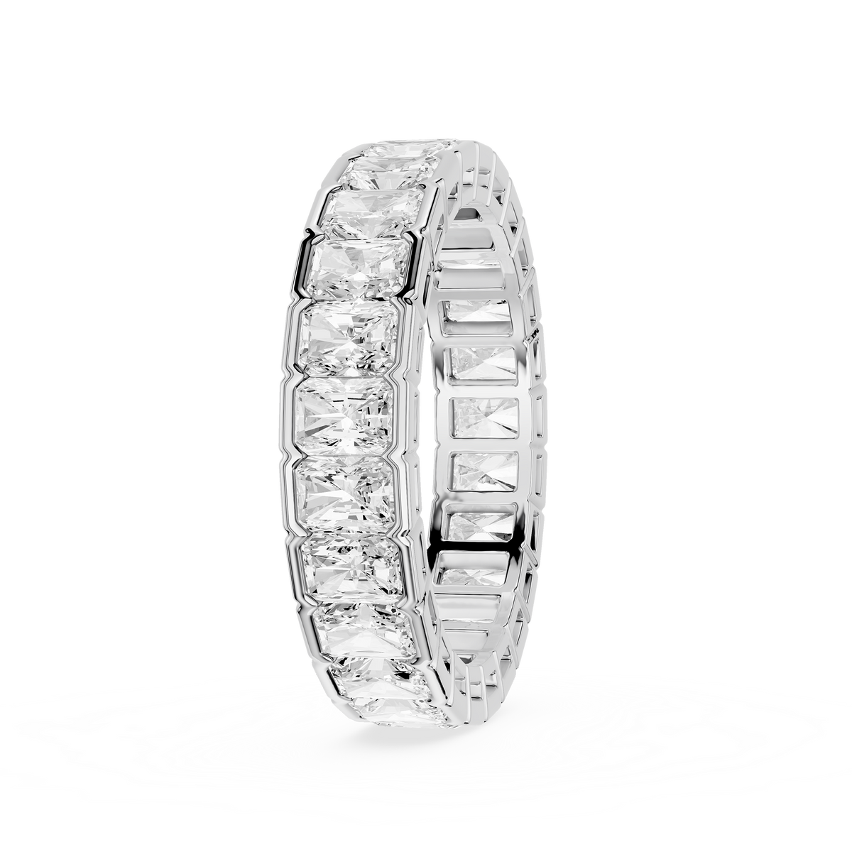 Radiant Cut Lab Diamond Shared Prong Eternity Wedding Ring
