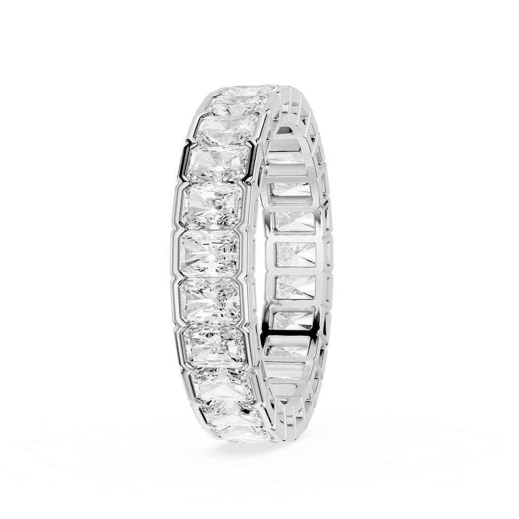 Radiant Cut Lab Grown Diamond Full Eternity Band in 14K White Gold