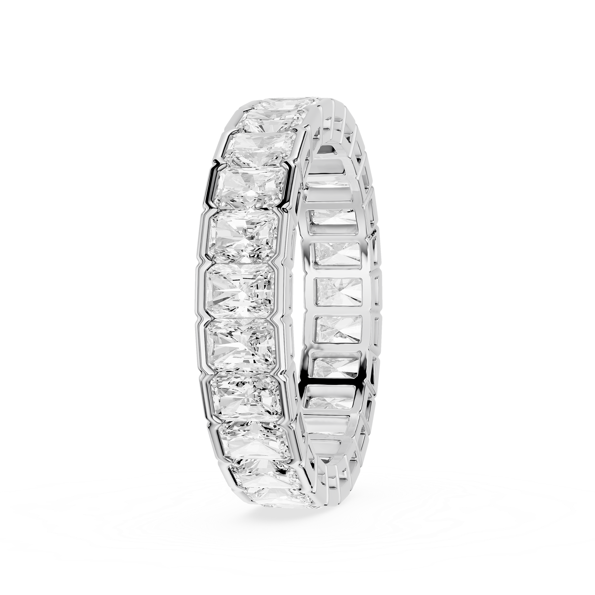Radiant Cut Lab Grown Diamond Full Eternity Band in 14K White Gold