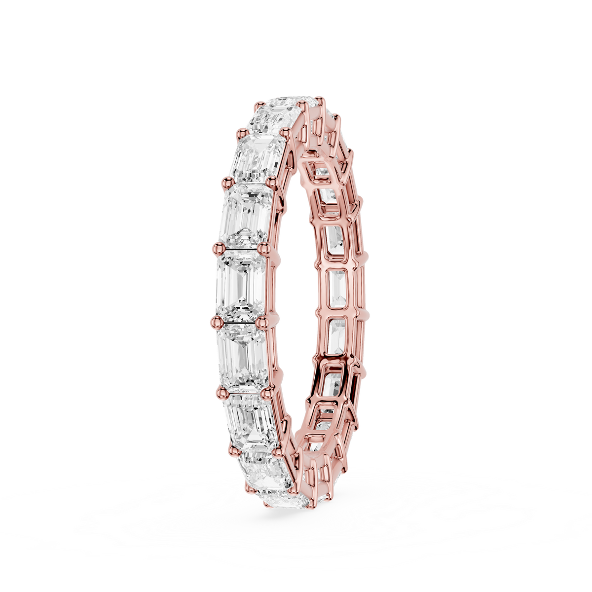 3 Carat East West Emerald Cut Lab Diamond Eternity Band