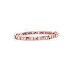Rose gold bracelet with diamond accents on a white background