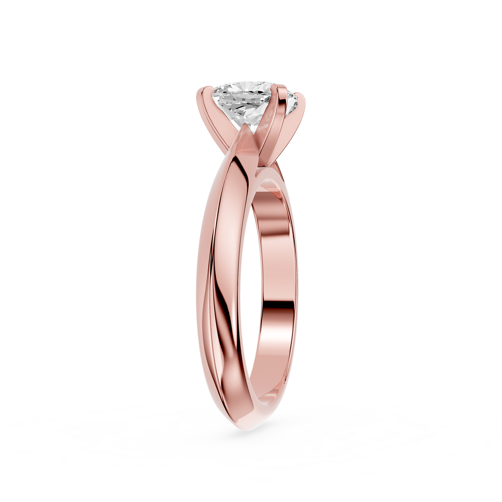 Silver ring with a diamond on a white background