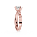 Silver ring with a diamond on a white background