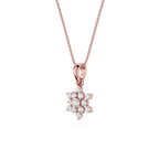 Rose gold necklace with a star-shaped pendant on a white background