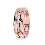 Side View Of Rose Gold Round Cut Lab Grown Diamond Flush Set Men’s Wedding Band