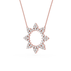 Rose gold necklace with a star-shaped pendant on a white background