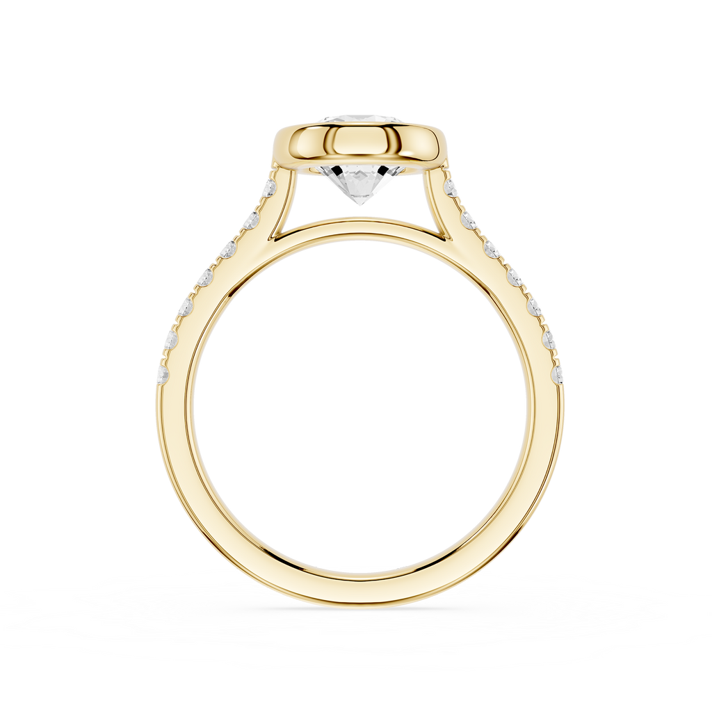 Round Bezel Set Lab Grown Diamond Engagement Ring 1.78 CTW