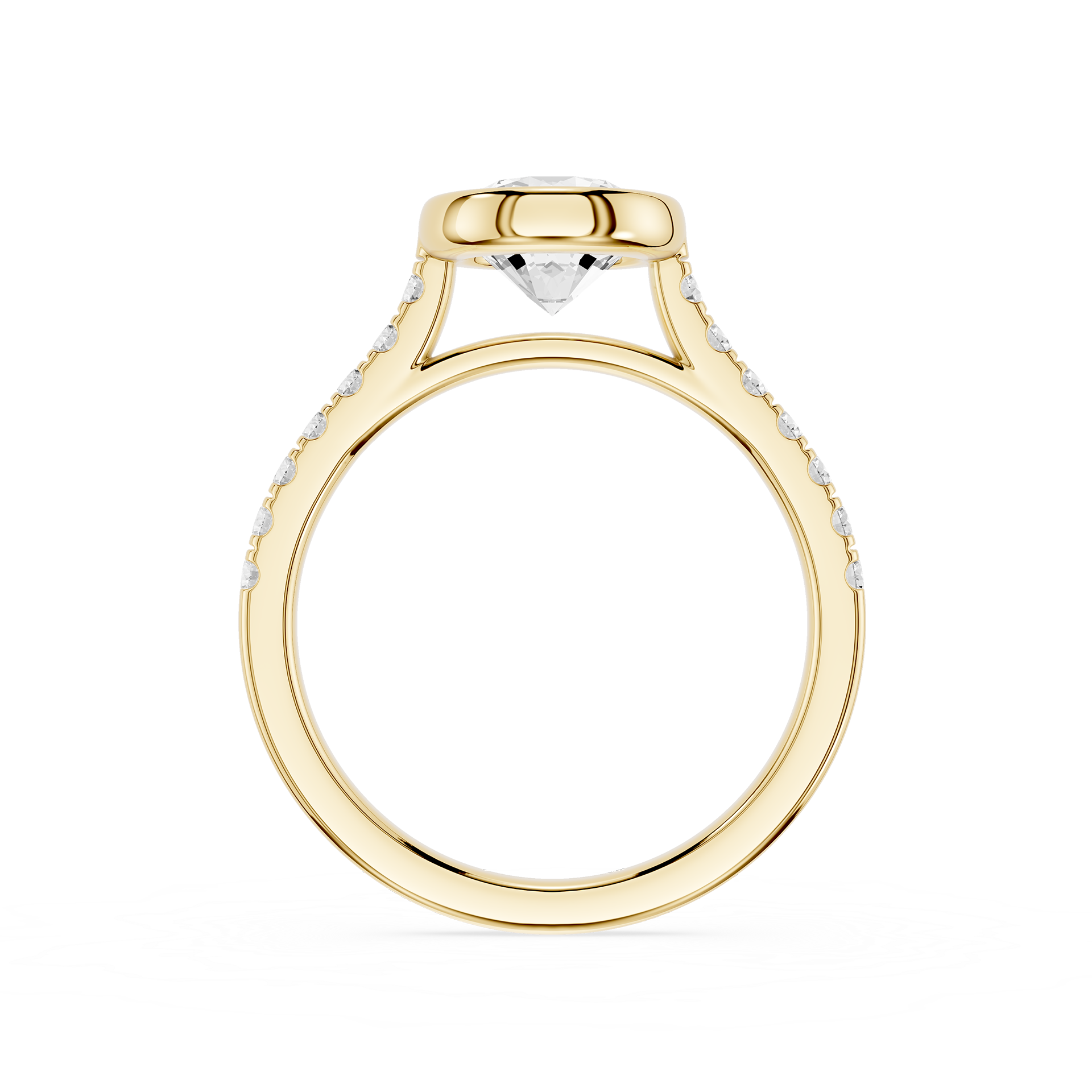 Round Bezel Set Lab Grown Diamond Engagement Ring 1.78 CTW