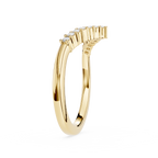 Gold ring with small diamonds on a white background