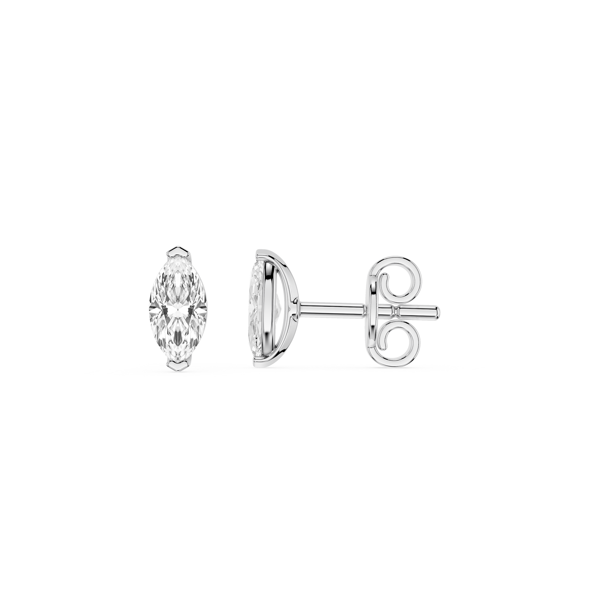Four metallic brake pads on a white background