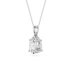 Side View Of White Gold 2 Ct Pear Shape Lab Grown Diamond Pendant in 4 Prong Setting