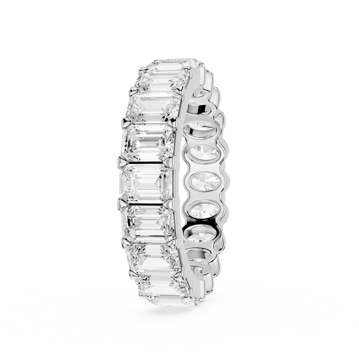 4.4 CT Emerald and Oval Cut Lab Grown Diamond Eternity Band