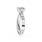 Side View Of Cushion Cut Lab Grown Diamond Solitaire Engagement Ring