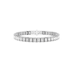Diamond bracelet with emerald-cut stones on a white background