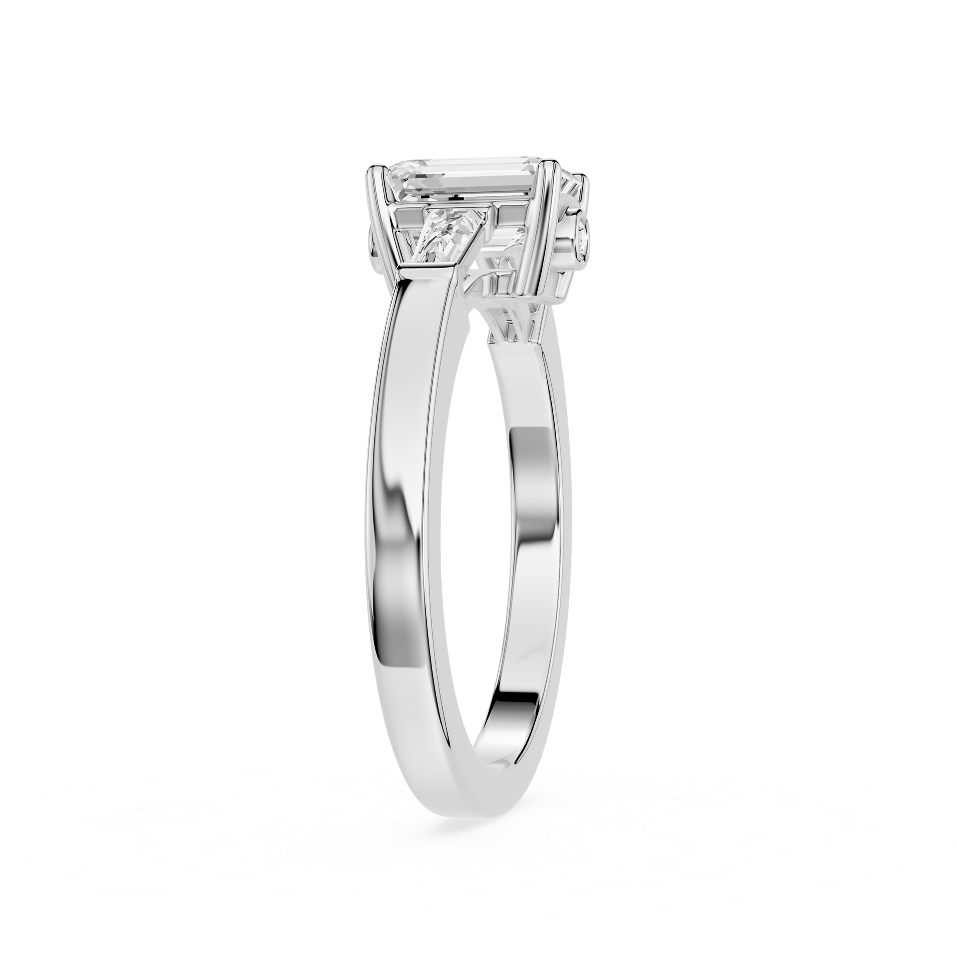 Diamond ring with a white background