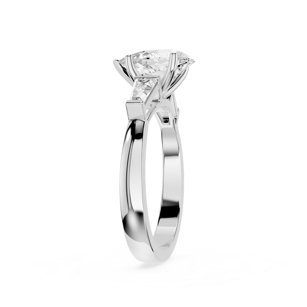 Diamond ring with a white background