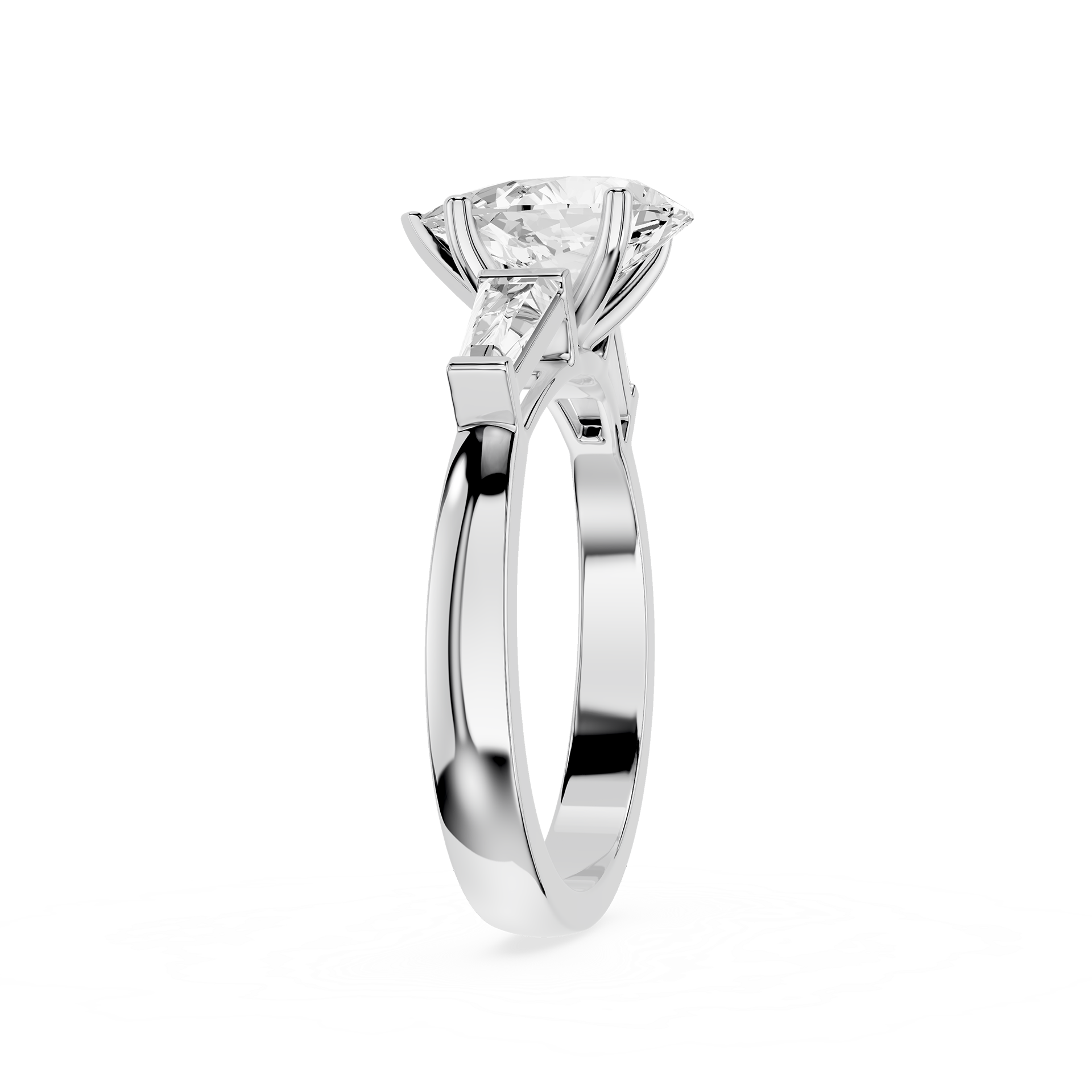 Diamond ring with a white background
