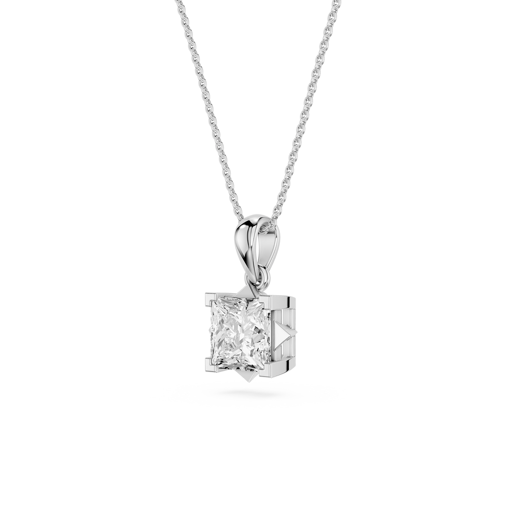 Diamond pendant on a white background