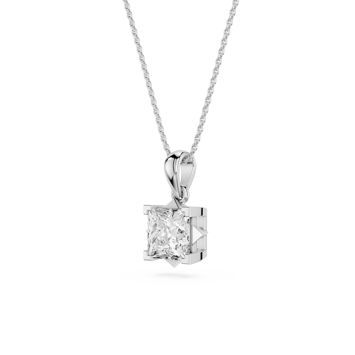 Diamond pendant on a white background