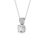 Diamond pendant necklace on a white background