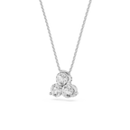 Diamond necklace with a heart-shaped pendant on a white background